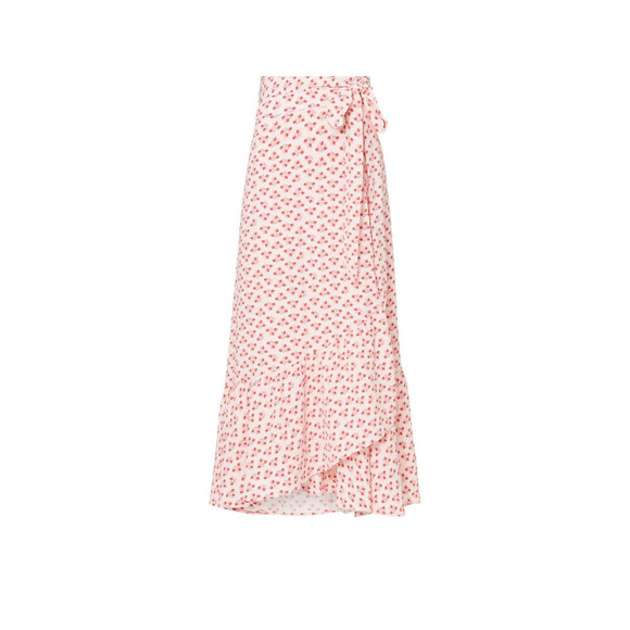 Hill House The Mirabel Skirt Wrap Midi Pink Spaced Floral Poly Crepe NWT XXL - Picture 4 of 10